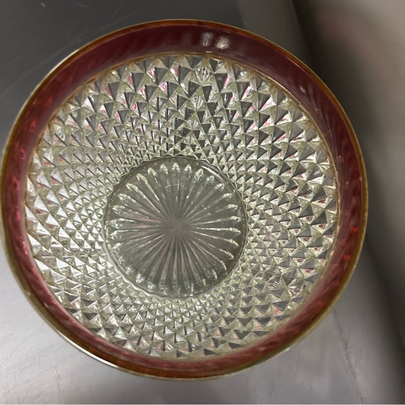 Indiana Glass Diamond Point Ruby Flash Ice Bucket - Simply Stunning - Picture 13 of 13